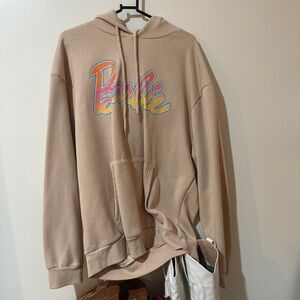 Barbie Women's Tan and Cream Hoodie